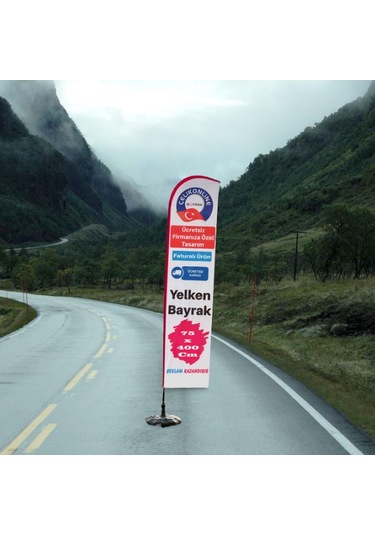 Firmanıza Özel Yelken Bayrak 75X400Cm