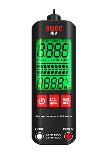 Bsıde A1 Mini Lcd Test Cihazı Voltaj Fermuarsız Kılıf Dijital Multimetre