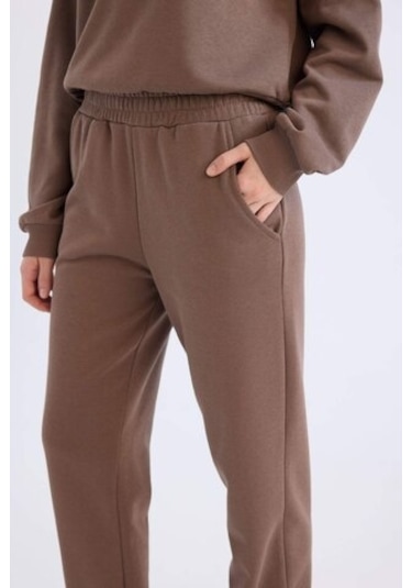 Defacto Regular Fit 2li Takım Kalın Bisiklet Yaka Sweatshirt Esnek Belli Jogger Eşofman Altı D8022axnsbn66 Kahve