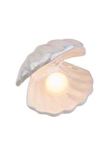 Agoodshop Seramik Kabuk Lambası Armut Gece Lambası Masaüstü Dekorasyon Fantasy Mermaid Peri Yatak Odası