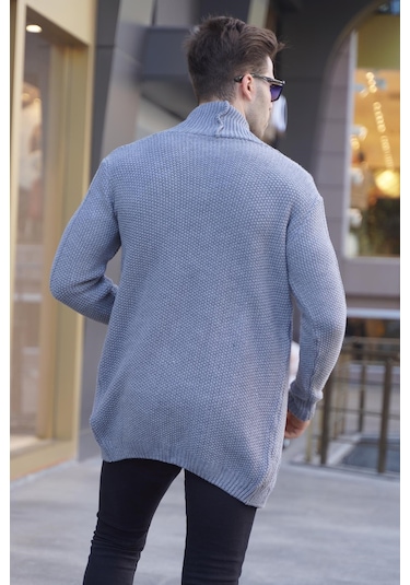 Madmext Füme Basic Örgü Hırka 5996 Füme