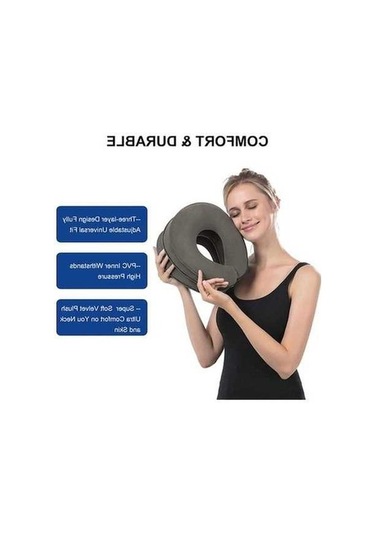 Pazly Novahub Gri Boyun Masaj Topu - El Tipi Çekiş Omuz Ve Boyun Masajı, 30x28 Cm, Uzun Süre Kalan Kişiler İçin Gri