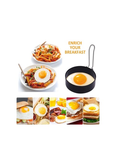 Wezone 3'lü Paslanmaz Çelik Yumurta Kalıbı - Pişirme Formu: Omlet, Burger, Patates Kekleri İçin Dayanıklı Ve Temizlenmesi Kolay Çok Renkli