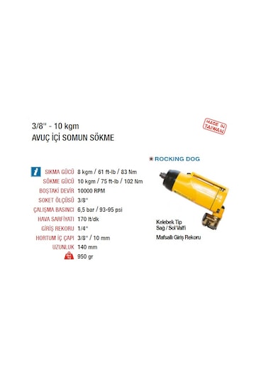 Yama At-5030 Havalı Somun Sökme 10 Kg 10.000 Devir