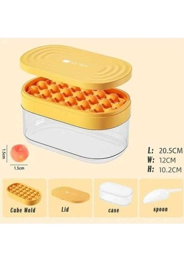 Didadodo Yumuşak Sarı Küp Kılıf Ve Tepsi, Kaşık Yok, Kapak Yok, Bpa'sız, Buzlu Sarı Sarı Sarı