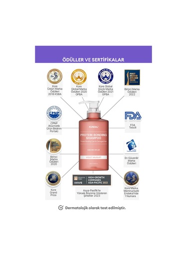 Yoğun Onarıcı Ve Isı Koruyucu Bakım Şampuanı Kundal Protein Bonding Shampoo 500ml Violet Muguet Tüm Saçlar