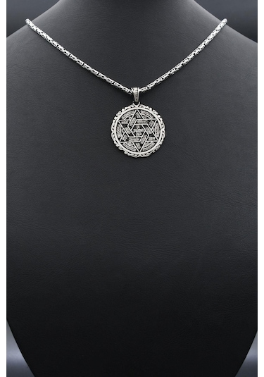 Hz. Süleyman Mührü 925 Ayar Gümüş Kolye Kral Zincir 2mm 902425 Gümüş