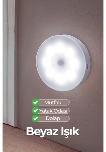 2 Adet Hareket Sensörlü Usb Şarjlı Led Işık Lamba-oda, Mutfak, Salon Ve Merdiven Işıklandırma 1