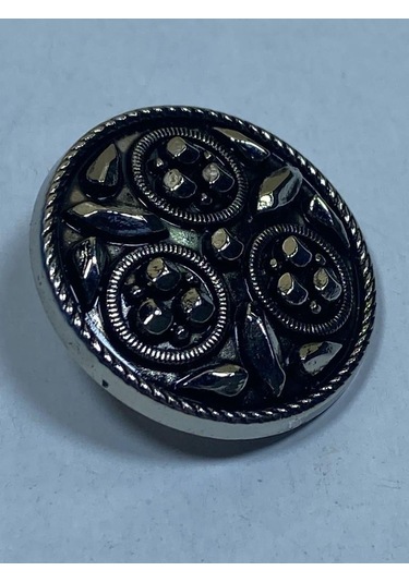 Kaban Mont Düğmesi / Metal Düğme / Antrasit Gümüş / 3 Cm / 6'lı S