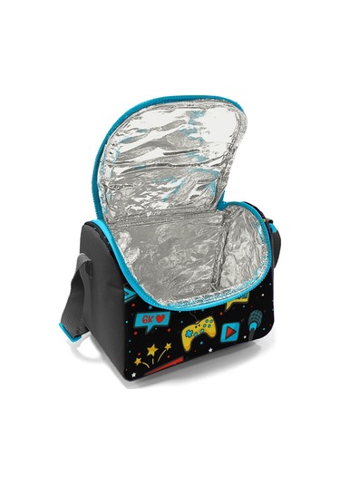 Coral High Kids Siyah Mavi Gamer Desenli Thermo Beslenme Çantası 11892