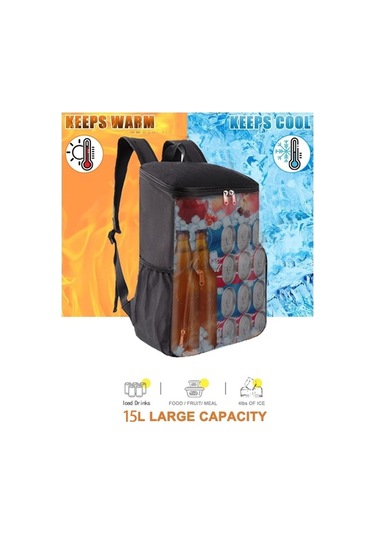 Jzcat- Tun 15 L Soğutucu Sırt Çantası, Sızdırmaz, Soğutucu Siyah