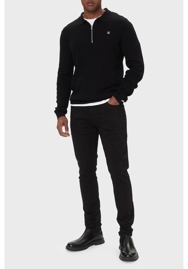 Hugo Erkek Polo Yaka Sweat 50524556 001 Siyah Siyah