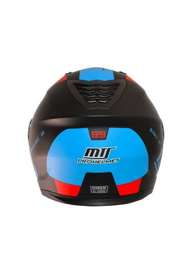 Motoanl Güneş Vizörlü Ece 22.06 Sertifikalı New Motor Kaskı V2 Wx89 Siyah Kırmızı Mavi