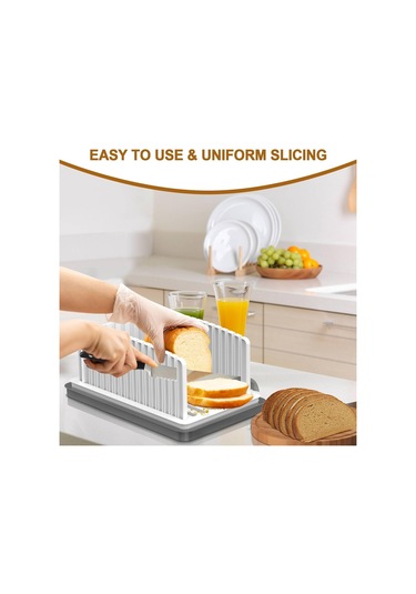 Gajeena Ev İçi Ekmek Dilimleyici: Ayarlanabilir Genişlik, Kırıntı Tablası İle Ev Yapımı Ekmek, Bagel, Kek İçin Tam Altına Kadar Düzenli Dilimler Beyaz