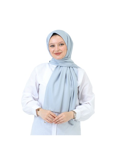 Şal Zarif Başörtüsü Eşarp Tesettür Giyim Uzun Abiyelik Gri