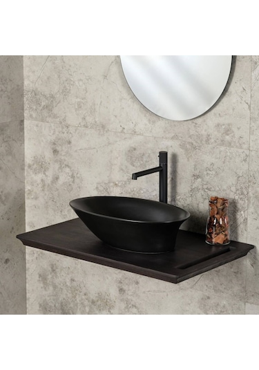 Lena - Tezgah Üstü Porselen Lavabo Siyah Outlet - Eh-4610ms- Diğer