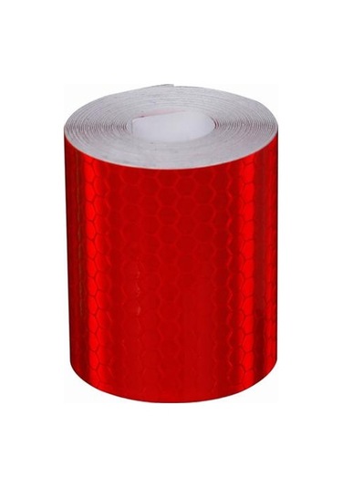 Kırmızı Bisiklet Motosiklet Güvenlik İşareti Yansıtıcı Etiket Bant Yapışkanlı Uyarı Çıkartması