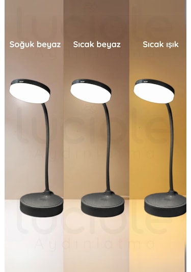 Ct-8440 Berlin Şarjlı Dokunmatik Dimmerli 3 Renk Led Masa Lambası - Siyah Diğer