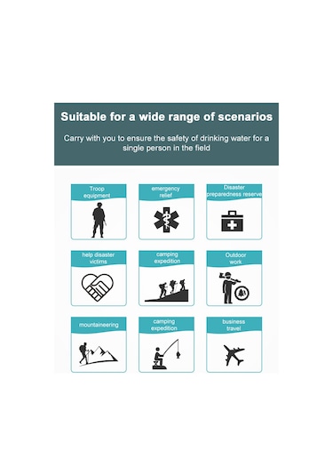 Mufunye Siyah Dışarıda Kullanım Taşınabilir Su Filtresi - Doğal Suyu Temizleyen Kamp, Yürüyüş İçin 5000l Kapasiteli Filtre