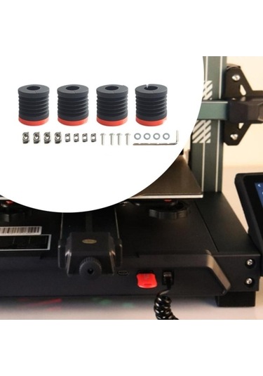 Trendooze Homyl 4 Adet Anti Titreşim Ayak Pedleri, Renkli Baskılı Parçalar