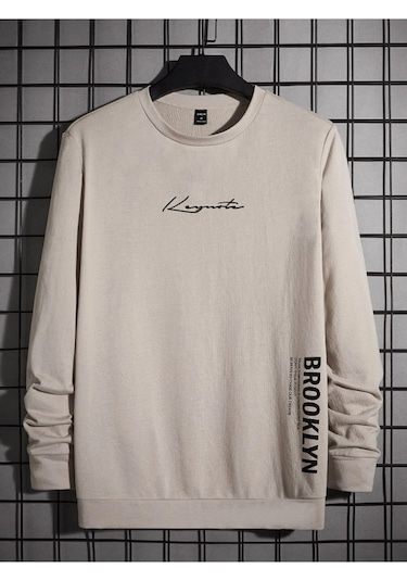 Altamira Erkek Bej Keymate Brooklyn Bisiklet Yaka Sweatshirt 001