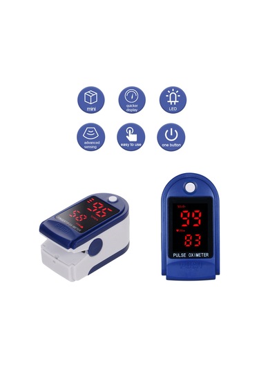 Vkemall Pulse Oksimetre Parmak Ucu Nabız Oksimetresi Mini Spo2 Monitörü Oksijen Doygunluk Monitörü Nabız Mavi