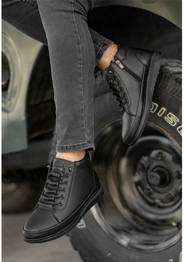 Garantili D877 Soğuk Geçirmez Erkek Bot Siyah