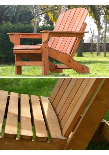 Mandu Adirondack Ahşap Bahçe Sandalyesi Fındık (551457247) Ahşap