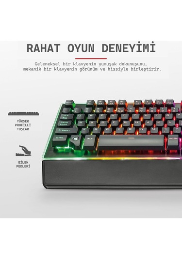Gxt 860 Thura Rgb Yarı Mekanik Gamer Klavye
