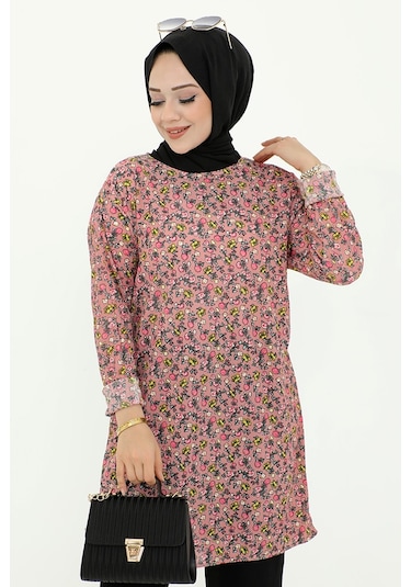 Efdal Çiçek Desen İkili Takım 532 - Pudra