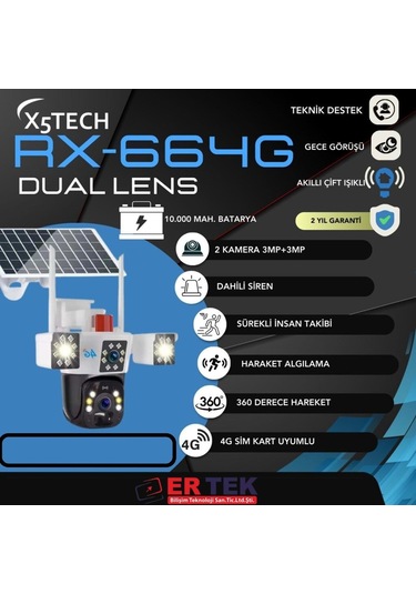 X5-tech Rx-664g Speed Dome Kamera Solar 4g 2 3mp Beyaz