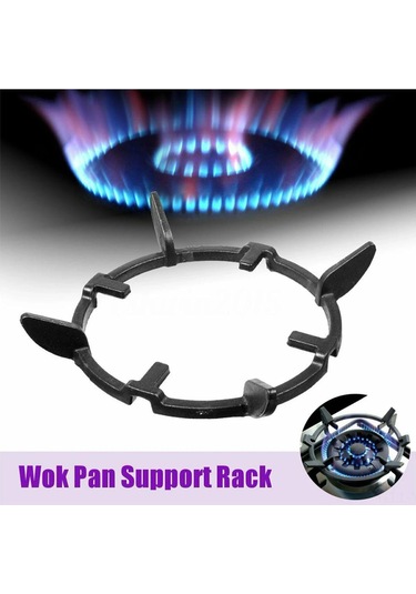 Yuntech01 Duru Tutucu Demir Tava Standı - Mikrodalga Ve Ocak Uyumlu, Dört Ayaklı Stabilite, 23cm Genişlik Siyah