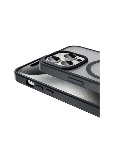 iPhone Uyumlu 15 Pro Max Kılıf Magsafe Şarj Özellikli Mat Arka Yüzey Sio Kapak-laci Lacivert Lacivert