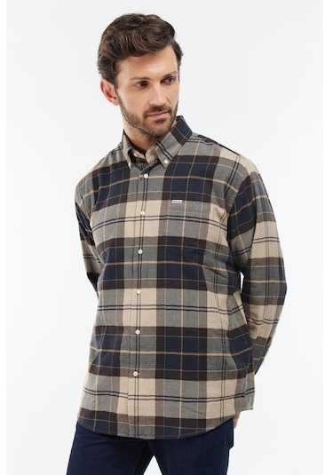 Barbour Hogside Tartan Regular Gömlek Tn63 Autumn Dress Krem - Siyah