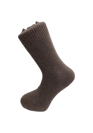 Yerli Üretim Erkek Yün Wool Soket Çorap-kahve Kahverengi