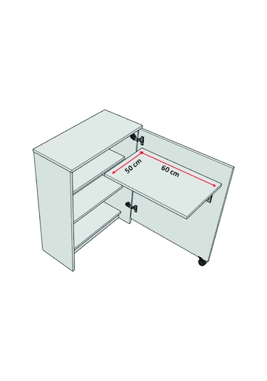 Asra Trend Mutfak Fonksiyonel Kiler Dolabı Katlanır Masa Sonoma