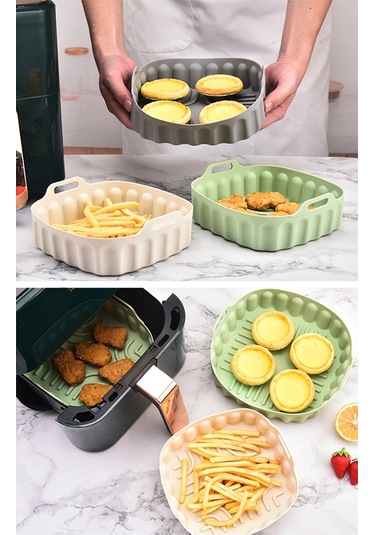 Xurunkeji Adet Air Fryer Silikon Fırın Tepsisi Yeniden Kullanılabilir Kare Air Fryer Tava Silikon Kalıp Mikrodalga Pedleri Pişirme Matı Tencere Tepsisi, E Yeşil Xurunkeji Adet Air Fryer Silikon Fırın Tepsisi Yeniden Kullanılabilir Kare Air Fryer Tava Silikon Kalıp Mikrodalga Pedleri Pişirme Matı Tencere Tepsisi, E Yeşil