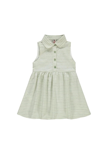 Civil Girls Çizgili 2-5 Yaş Elbise Mint Yeşili