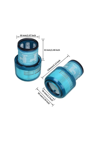 Geeroyoo Şarjlı Çubuk Süpürgeler İçin Yıkanabilir Hepa Filtre - Uzun Ömürlü Siklon Toz Alerjisi Süpürge Parçaları