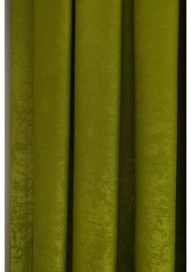 Evdepo Home Fıstık Yeşil Düz Renk Soft Fon Perde Tek Kanat Yeşil