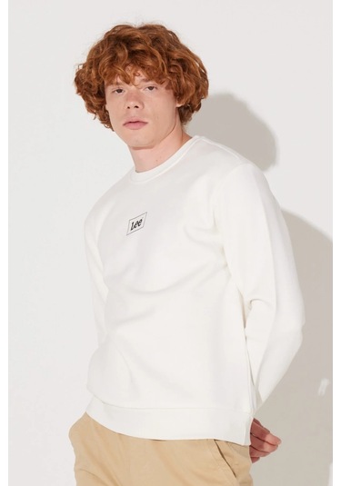 Lee Sıfır Yaka Regular Fit Ekru Erkek Sweatshirt L212299102 001
