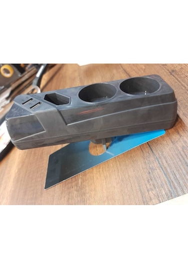 As Grup Priz Çoklu Usb Priz Siyah Golyat