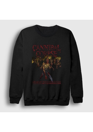 Presmono Unisex Evisceration Cannibal Corpse Sweatshirt Siyah