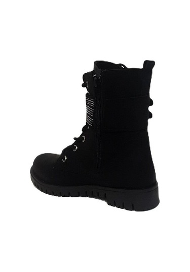 Fiyra Ign11 Siyah Zümrüt Taşlı Süslü Kız Çocuk Bot Siyah