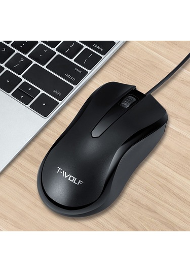 Lemestar T-wolf V12 Usb Sessiz Kablolu Fare - Ergonomik Tasarım, 1000dpı Hassasiyet, Pc/laptop Uyumlu