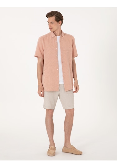 Pierre Cardin Erkek Mercan Gömlek Kısa Kollu 50307070-vr186 Mercan