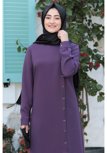 Rümeysa Tesettür Takım Mor Mor