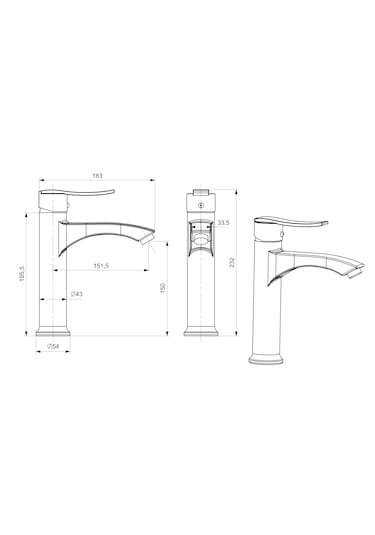 Nova Gold Lavabo Bataryası Orta Boy Gold
