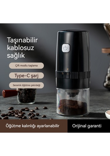 Jian Fan Taşınabiler Elektrikliöğütme Kahve Makinesi Ev Siyahi Siyah