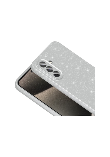 Butam Bilişim Galaxy Uyumlu A56 Kılıf Kamera Korumalı Simli Lüks Koton Kapak - Lila Lila